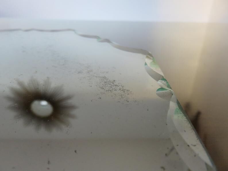 Octagonal mirror bevelled art deco 40 50 21x21cm