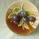 Ceramic plate barbotine trome eye plum late 19th