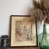 Lithograph Paris - The Pantheon