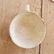 Antique ironstone coffee cup, patinated Sarreguemines – Floral decoration
