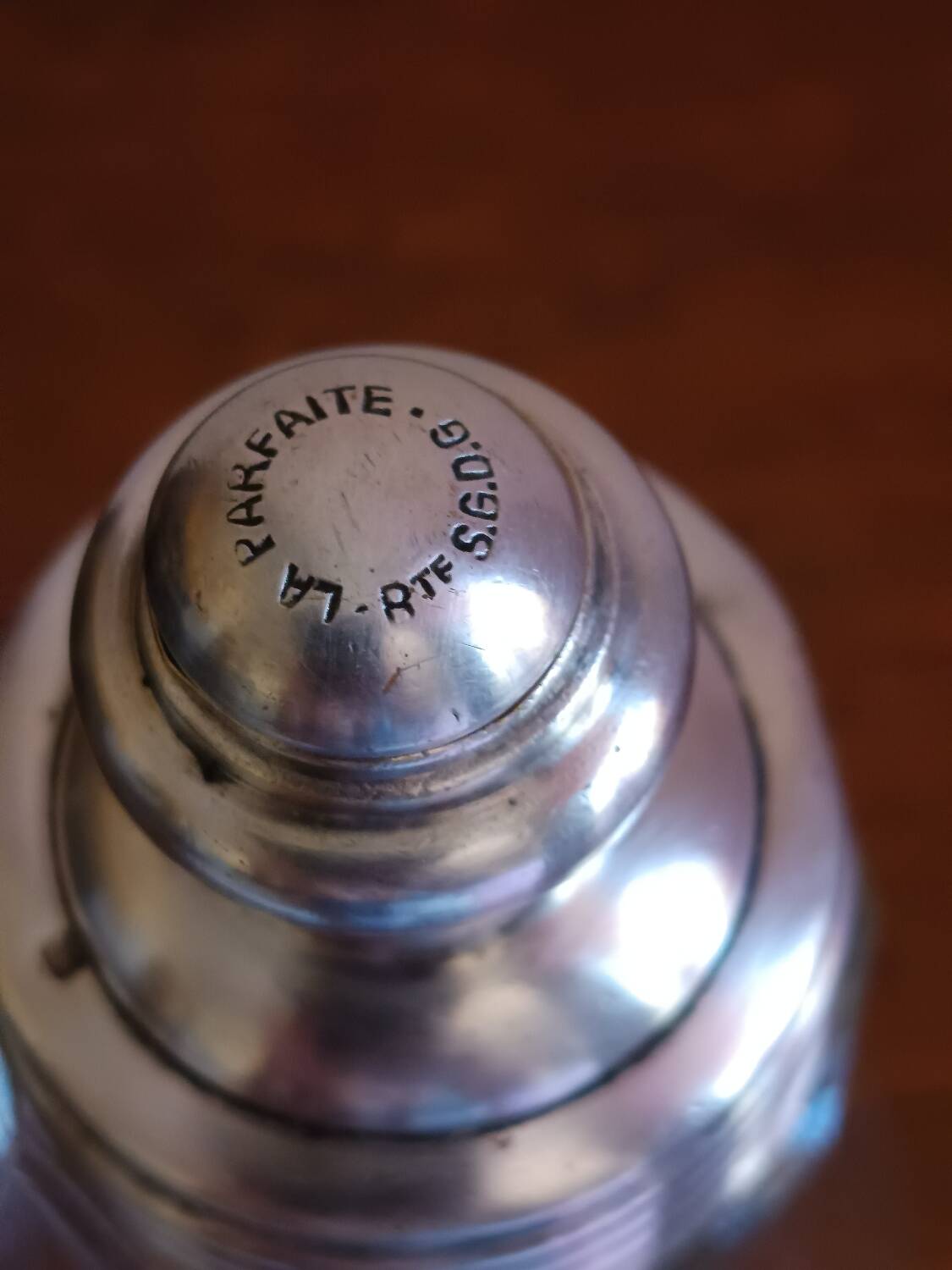 La Parfaite SGDG glass metal silver design XX art deco Fr