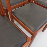 Suite of 6 vintage Scandinavian teak and skai chairs from the 60s