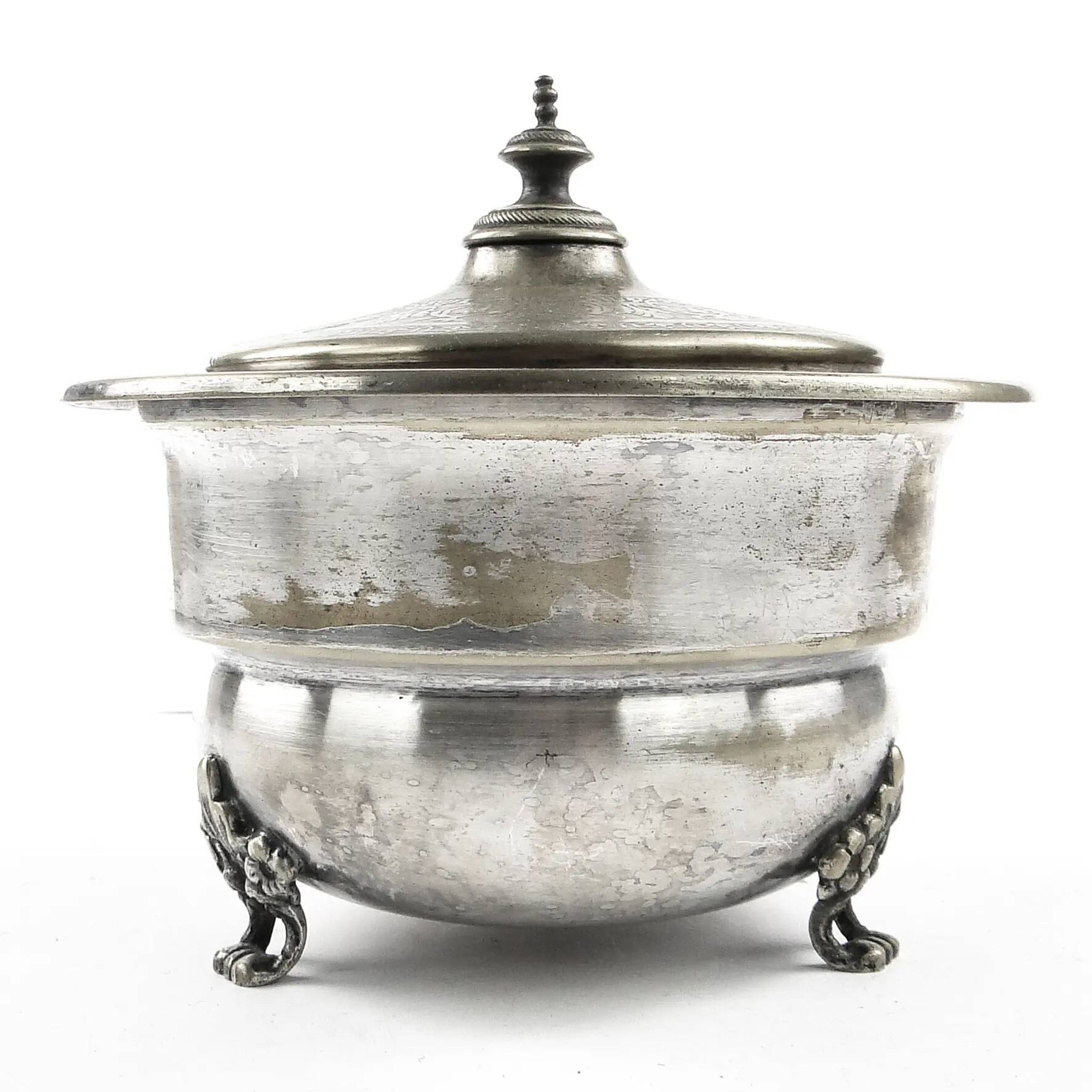 Eclectic caviar server, silver-plated brass, Henneberg Brothers, Poland, 19th century