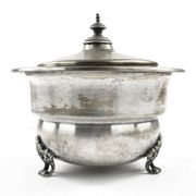 Eclectic caviar server, silver-plated brass, Henneberg Brothers, Poland, 19th century