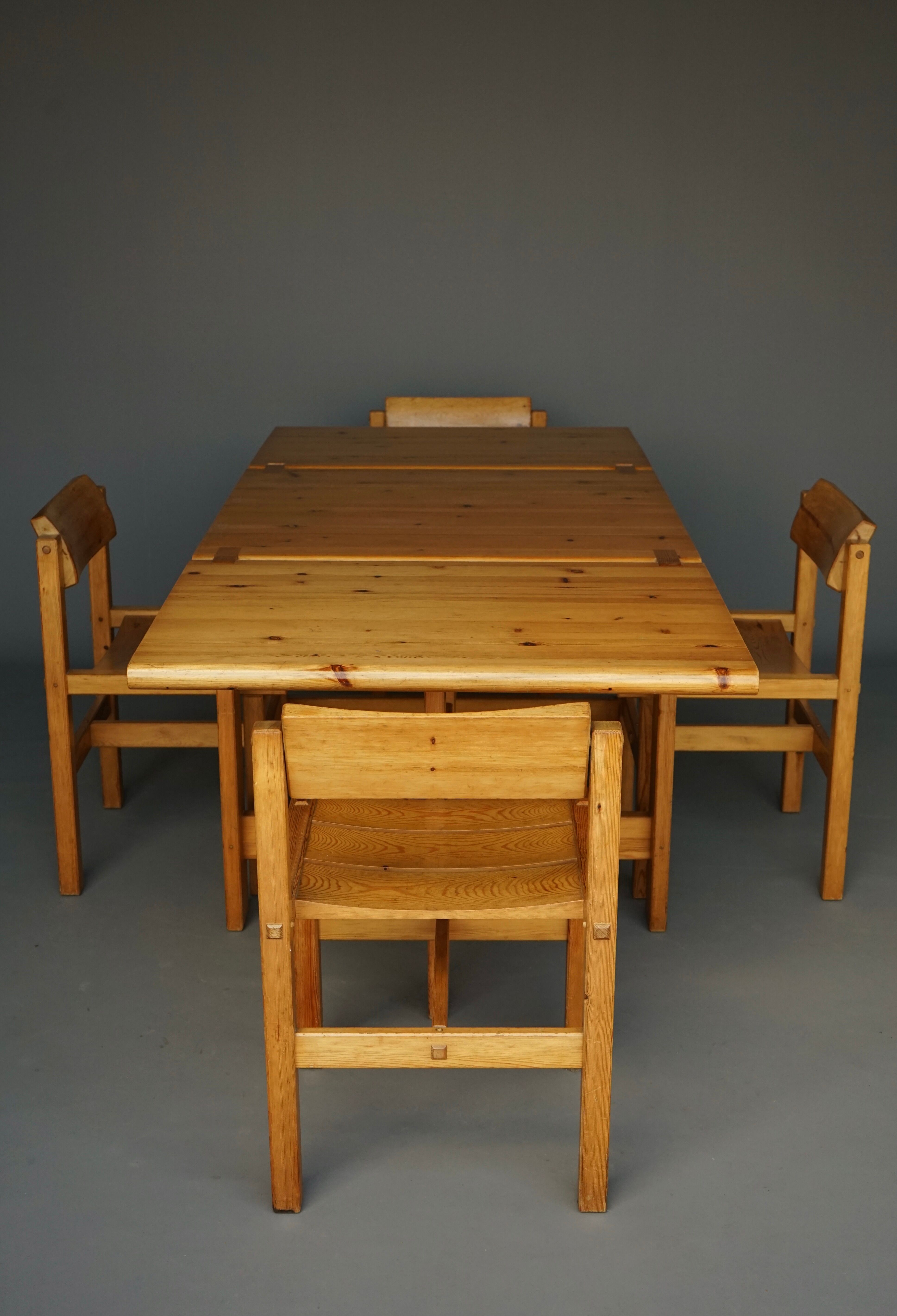 Pine Dining Set by Edwin Helseth for Strange Bruk, 1960s