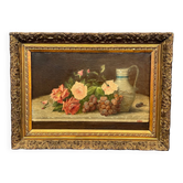 Josse-Lambert Hubert Bellis (1831–1902), "Still Life with Flowers and Fruits."