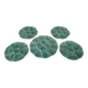 Dish and 4 turquoise faience oyster plates from Gien, France.