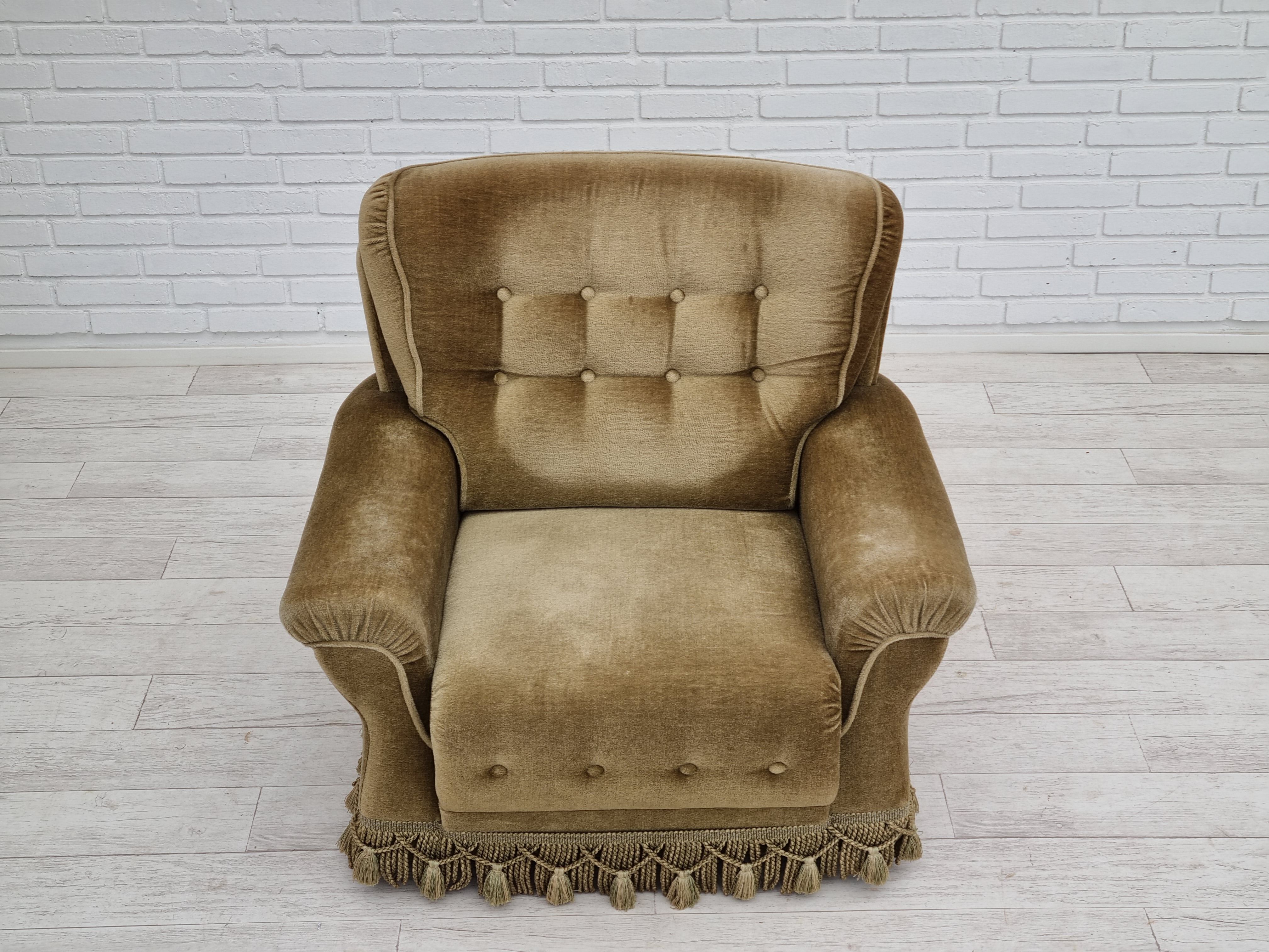 Fauteuil vintage danoise avec rembourrage années 1970