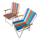2 folding armchairs camping or beach vintage 1970