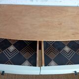 vintage relooked solid birch console