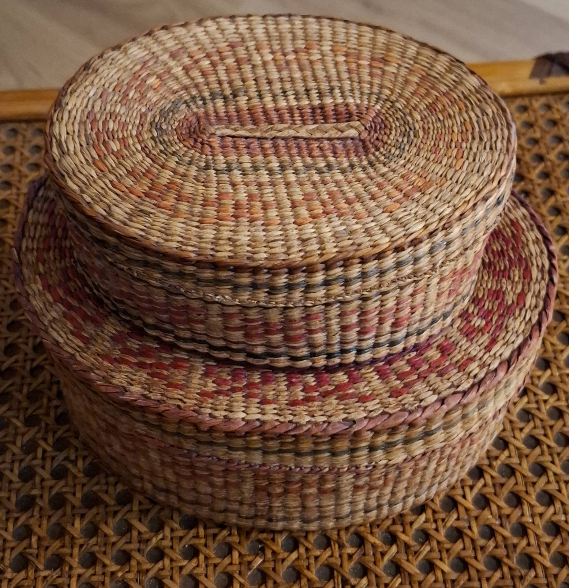 Nesting boxes made of straw.