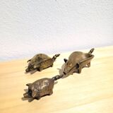 Bronze nesting pig ashtray set