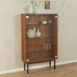 Walnut veneer display cabinet, 1960s