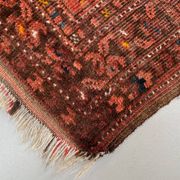 Vintage Afghan Turkoman village Rug 170x112 cm, Red, Black Tribal Medium