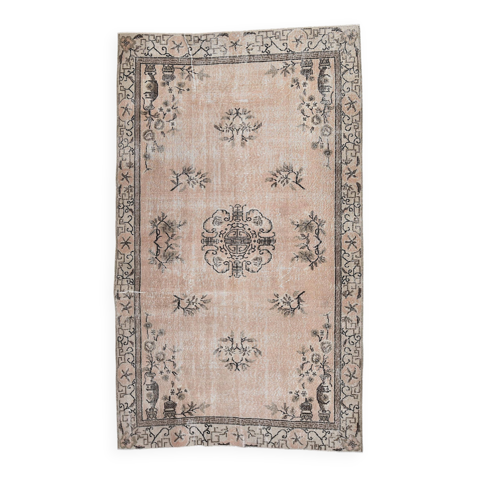 Soft Red & Brown Oriental Vintage Rug 158x260Cm SK 240826