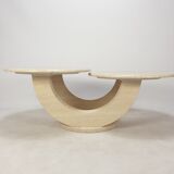 Italian travertine coffee table, 1980s