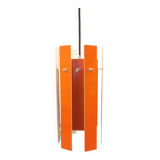 Danish hanging lamp model "Cocktail" consisting of 12 red/white aluminium slats