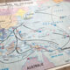 Vintage school map war in europe and the pacific mdi year 1975