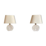 Lampes travertin Le Dauphin vintage