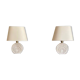 Vintage Le Dauphin travertine lamps
