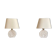 Vintage Le Dauphin travertine lamps