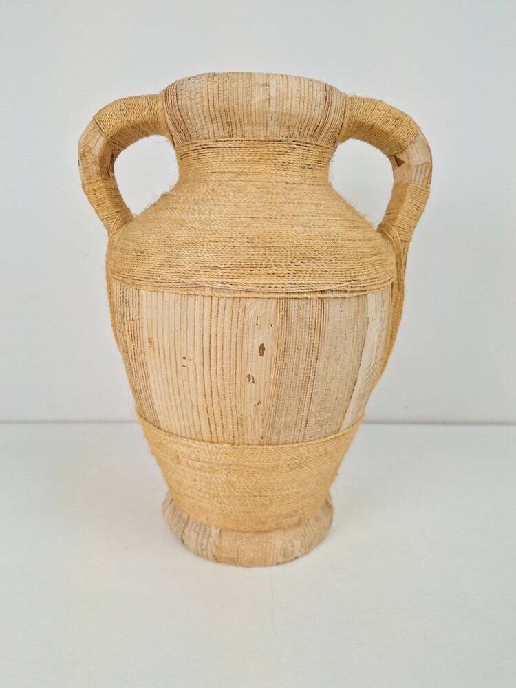 Mid-Century Terracotta Amphora Jar Vase with Handles, 1950s