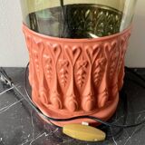 Vintage glass and metal lamp base