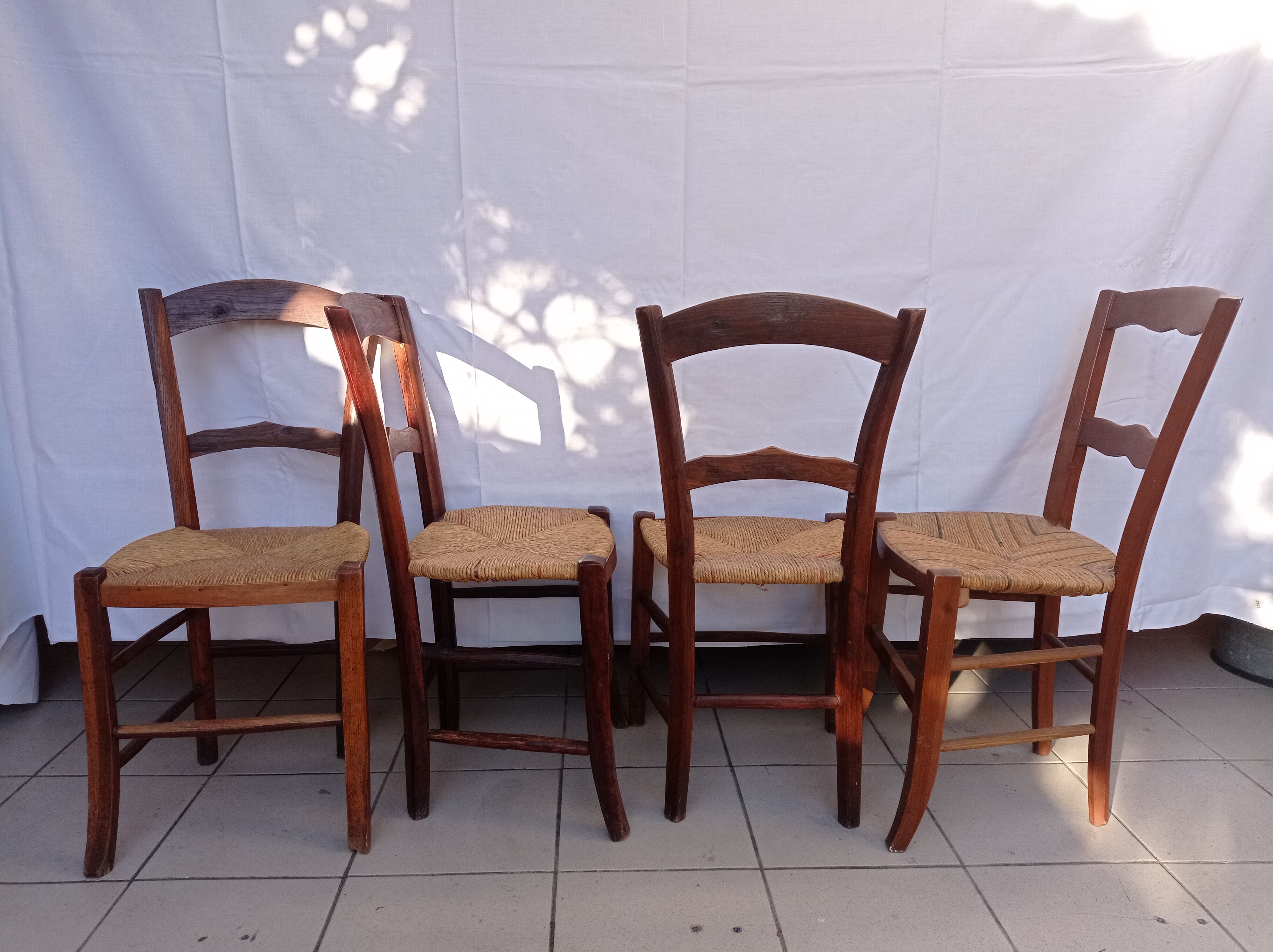 Rustic straw chairs