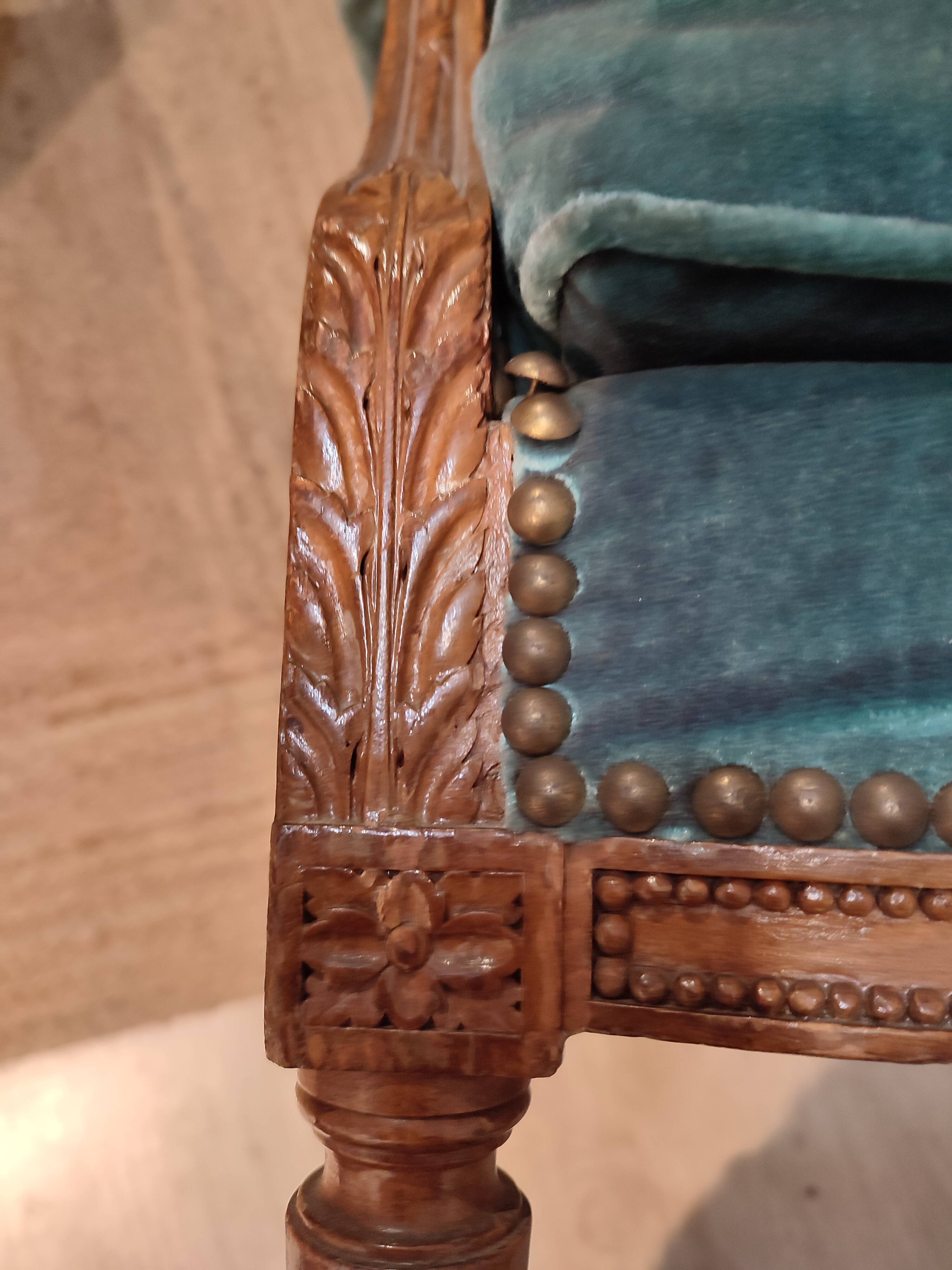 Louis XVI style eared shepherdess armchair