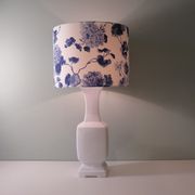 White mid-century ceramic table lamp