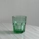 4 verres à eau vintage en verre vert translucide
