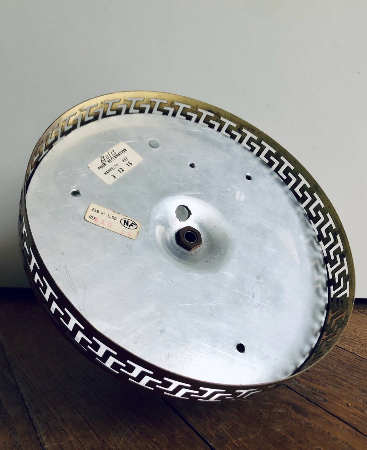 Antique glass and bronze ceiling light by Maison L.GAU