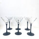 6 vintage cocktail glasses, 1980