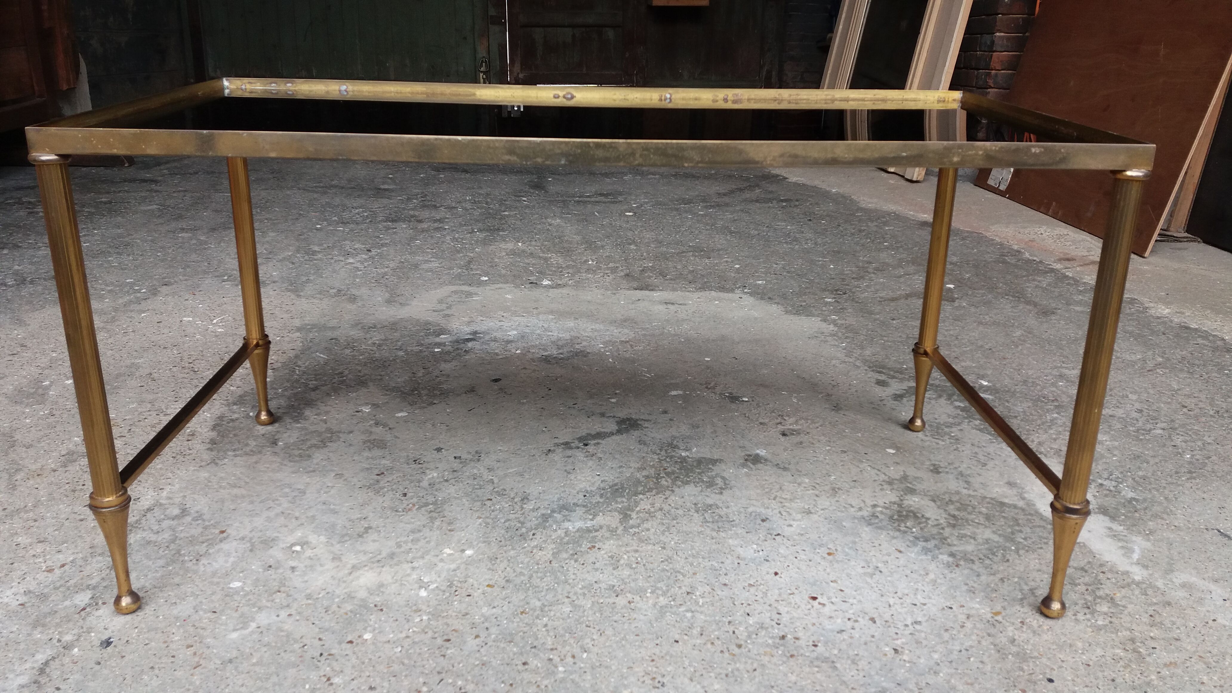Brass and glass coffee table