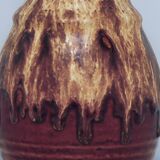 vintage brown & beige dripping West Germany vase (2)
