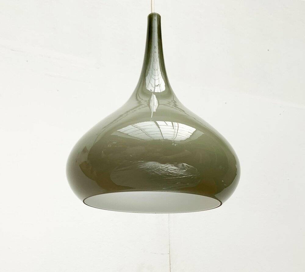 Mid-century Danish glass tulip pendant lamp by Nordisk Solar and Holmegaard, 1960s.