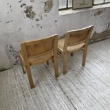 Pair of Baumann chairs beech and cannage
