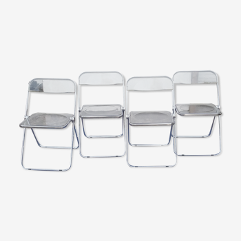 Suite of 4 folding chairs by Giancarlo Piretti for Castelli
