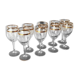 9 crystal walking glasses with gilding