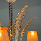 Venetian chandelier in colorless and gilded Murano glass circa 1950