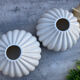 Pair of 2 polylobed round vases