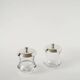 Pair of crystal and silver-plated condiment pots, Saint Hilaire, 1960.