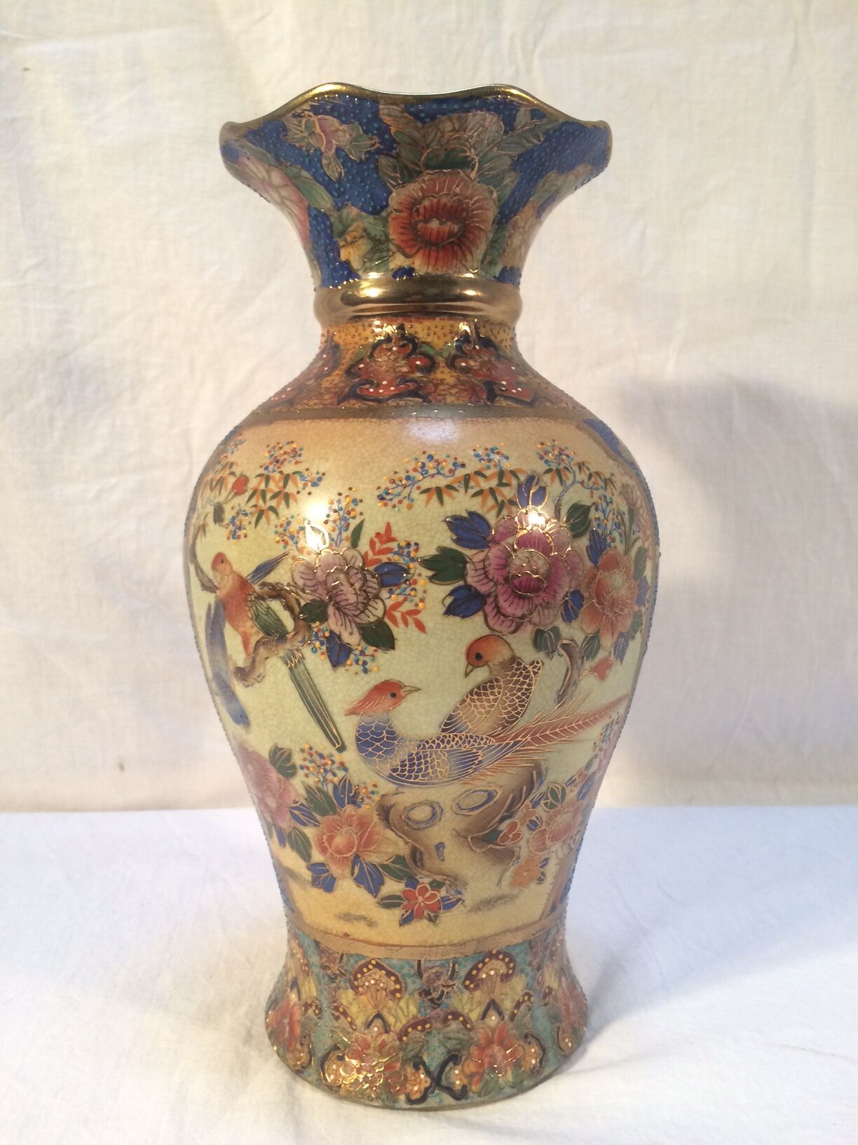 Japanese Satsuma porcelain vase - 30 cm
