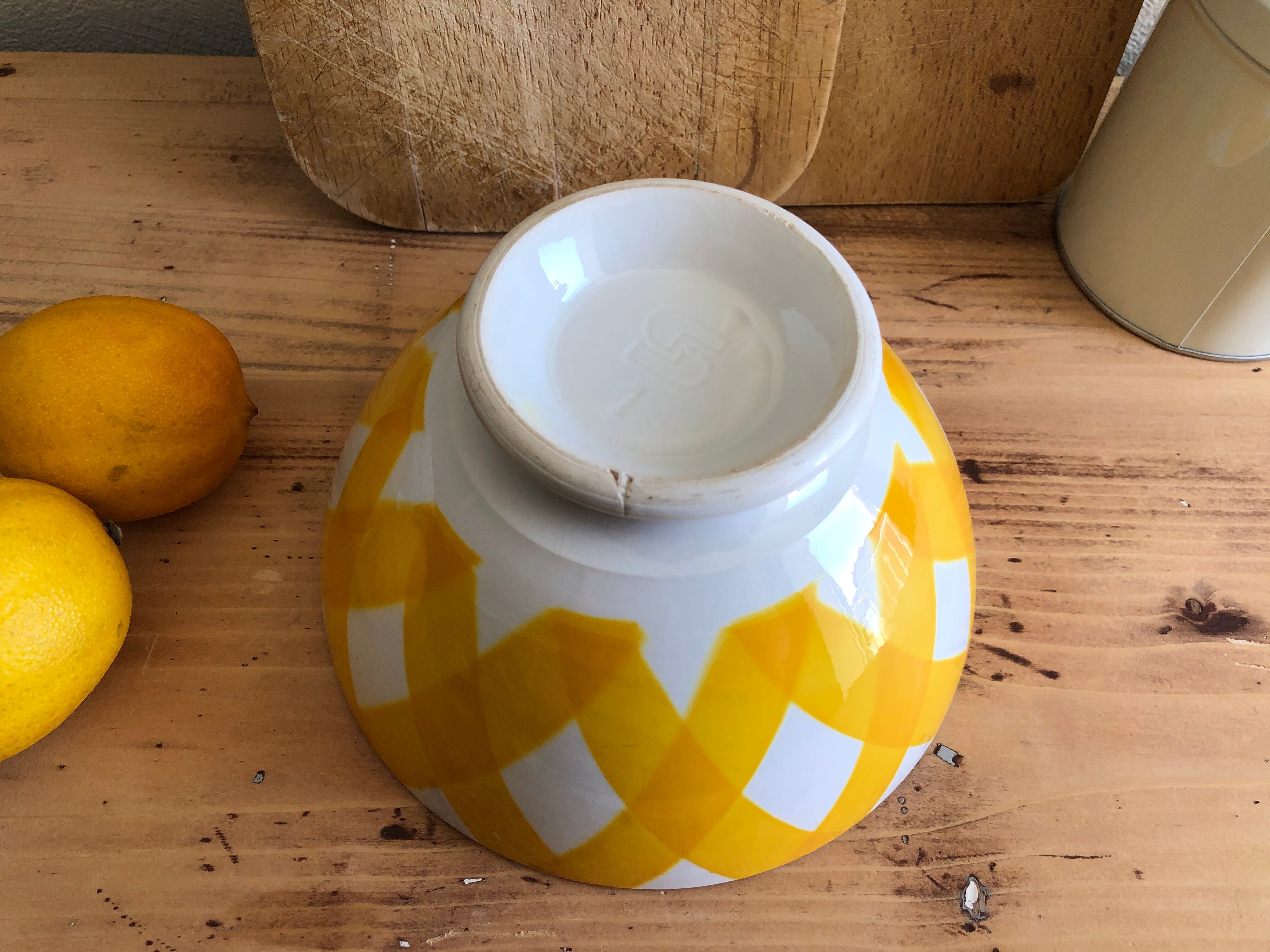 Ancient yellow Digoin bowl