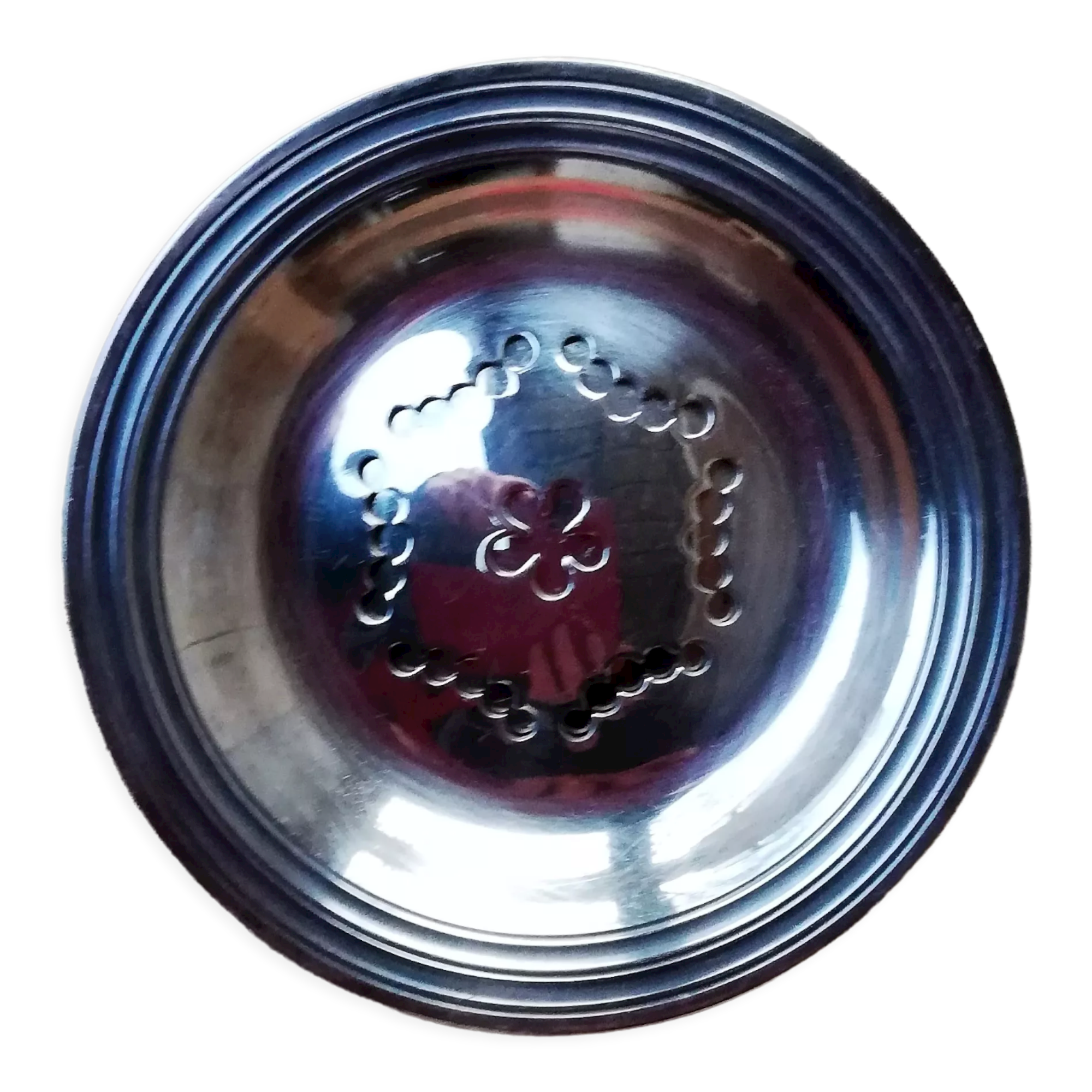 Silver metal butter dish