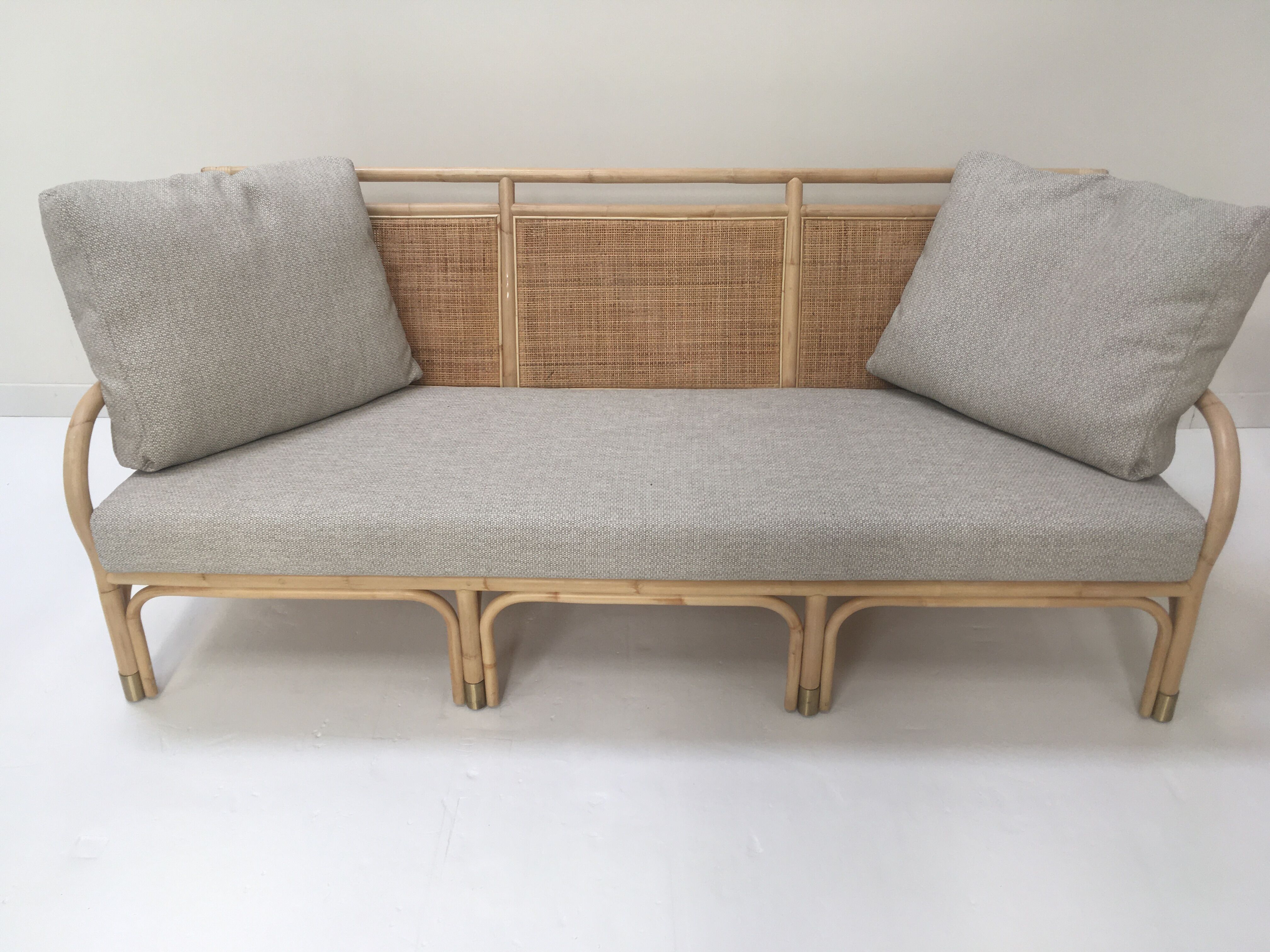 3-seater rattan and canning sofa