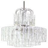 Murano Glass Tube Chandelier Ice by Doria, Germany, 1960s