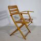 Vintage Solid Wood Folding Garden Furniture Set, Set of 3, 1970s