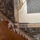 Table basse vintage verre et laiton doré