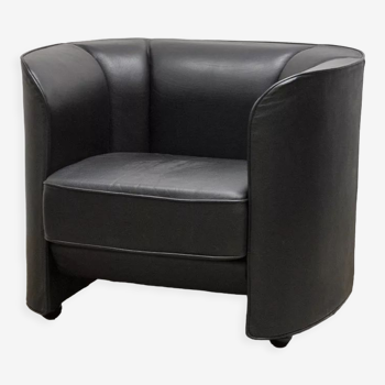 Fauteuil cabriolet Arfa en cuir noir